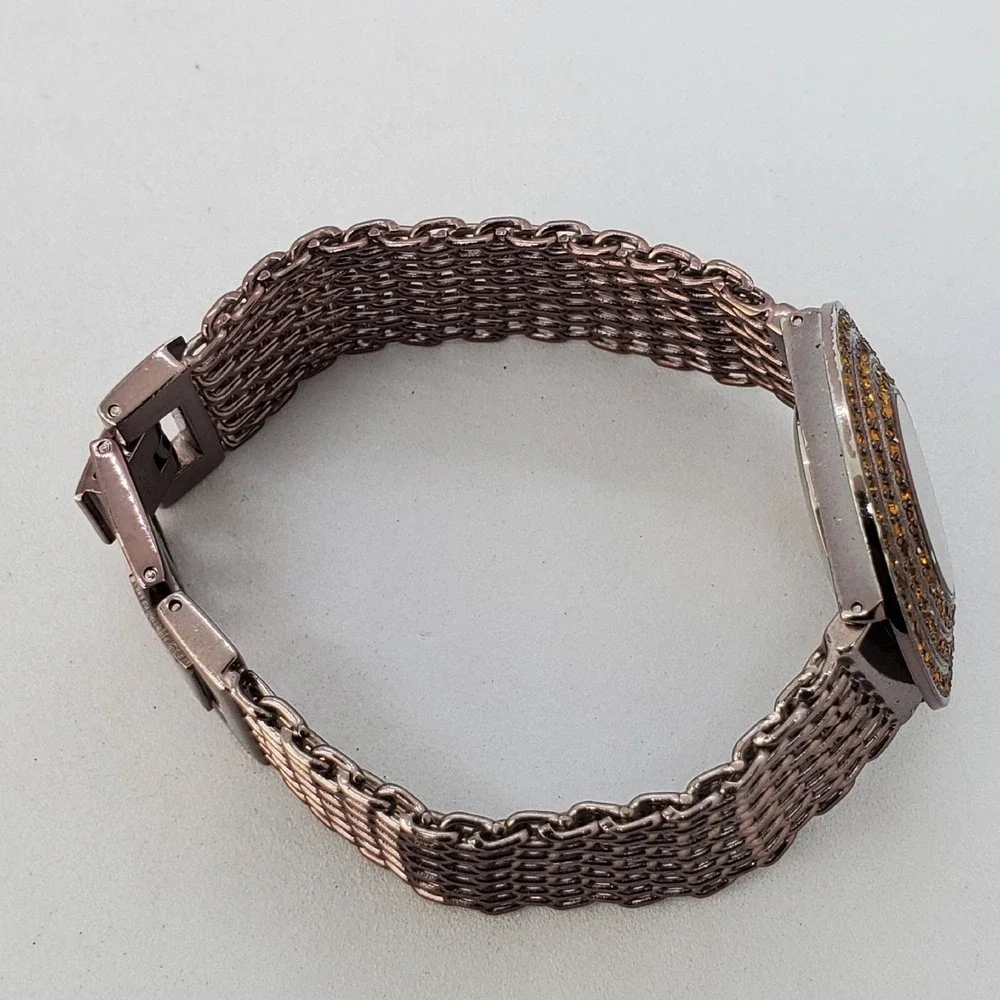 Kessaris Dark Brown Dial Mesh Bands 34MM‎ Round Case 7